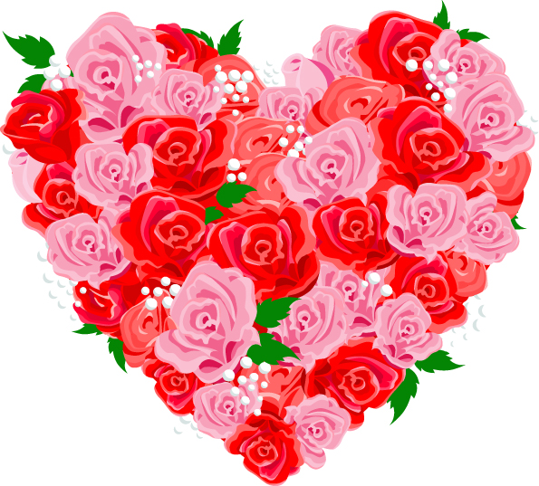 free vector Composed of vector love roses